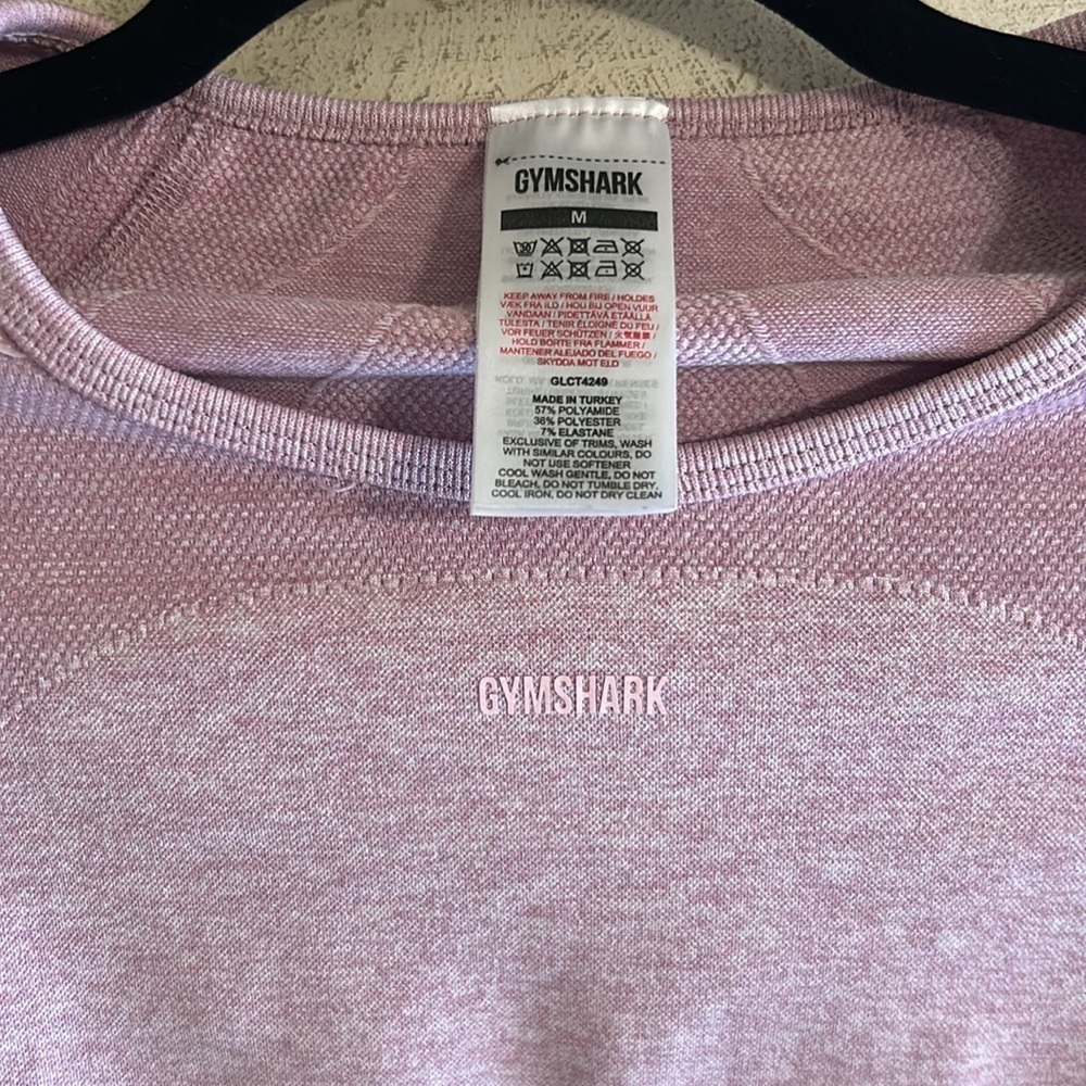 Gymshark Flex Sports Long Sleeve Crop Top - Light Purple Marl - Picture 2 of 4